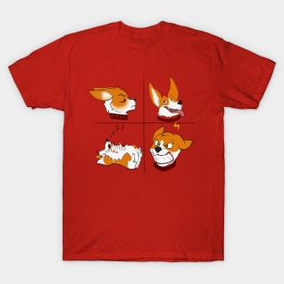 Cute corgi dogs with different emotions T-Shirt